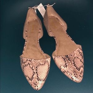 Snakeskin d’orsay flats NWT